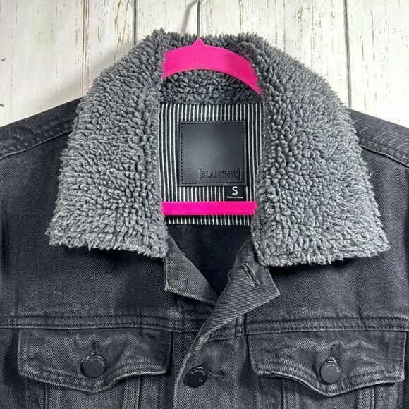 BLANKNYC Black Sherpa Lined Denim Jacket Streetwear Grunge Fall Layering - Picture 2 of 16